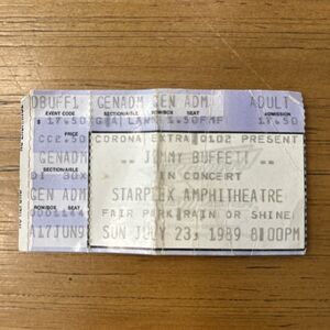 Jimmy Buffet Concert Ticket Stub July 23, 1989 Starplex Amphitheater Dallas, TX